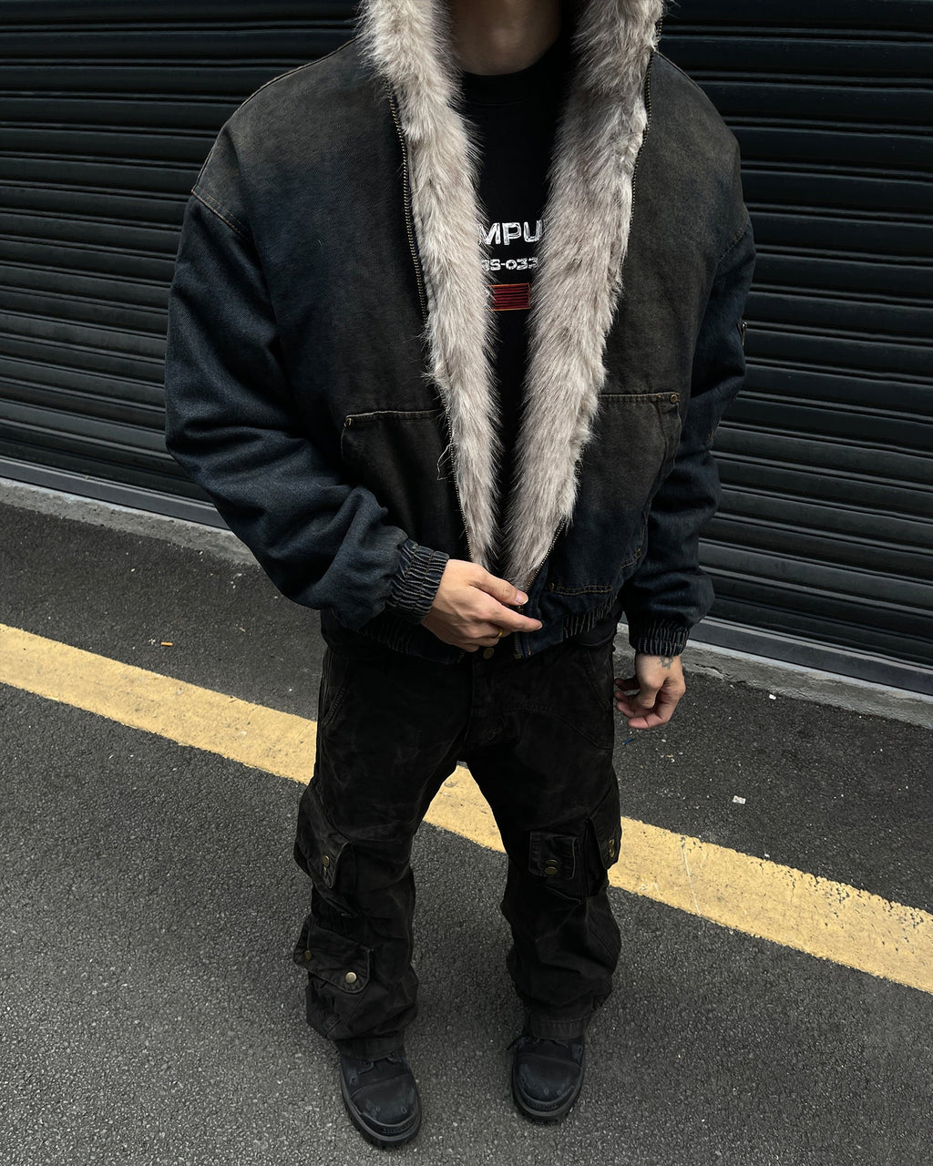 Vintage Distressed Hooded Jacket