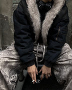 Vintage Distressed Hooded Jacket