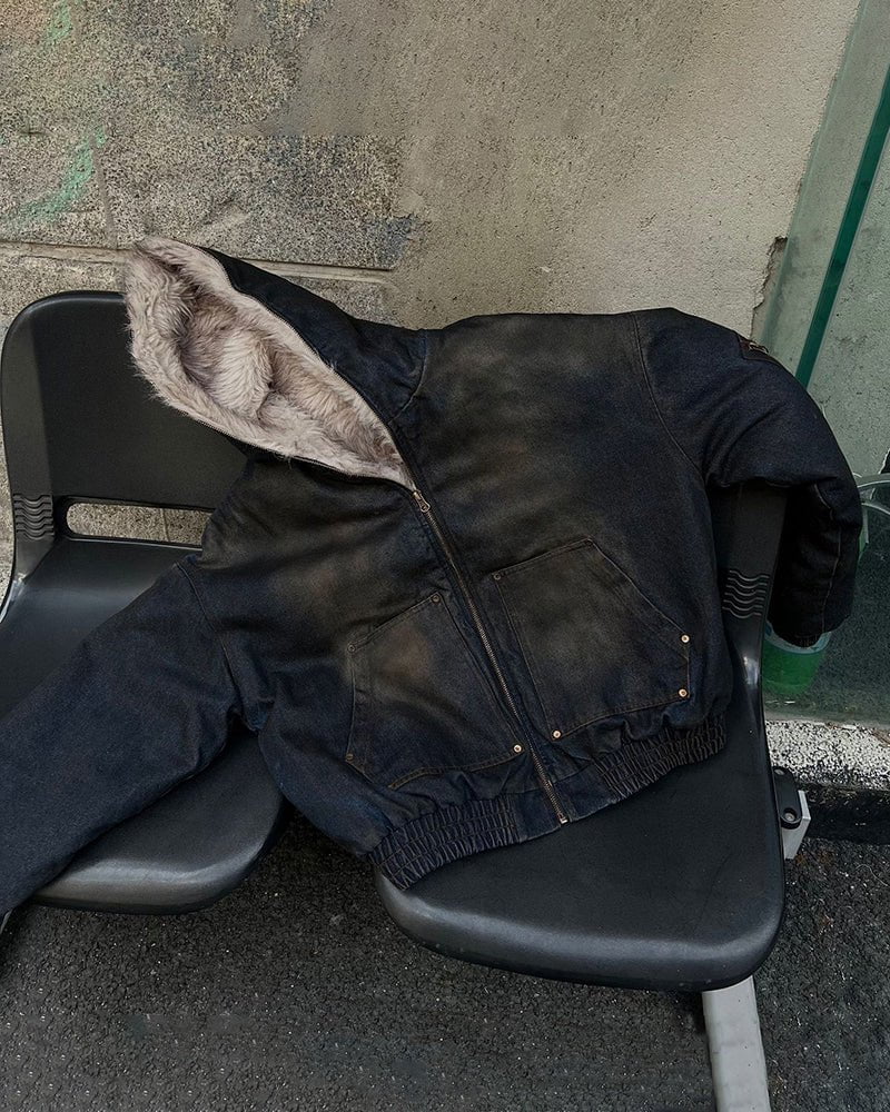 Vintage Distressed Hooded Jacket