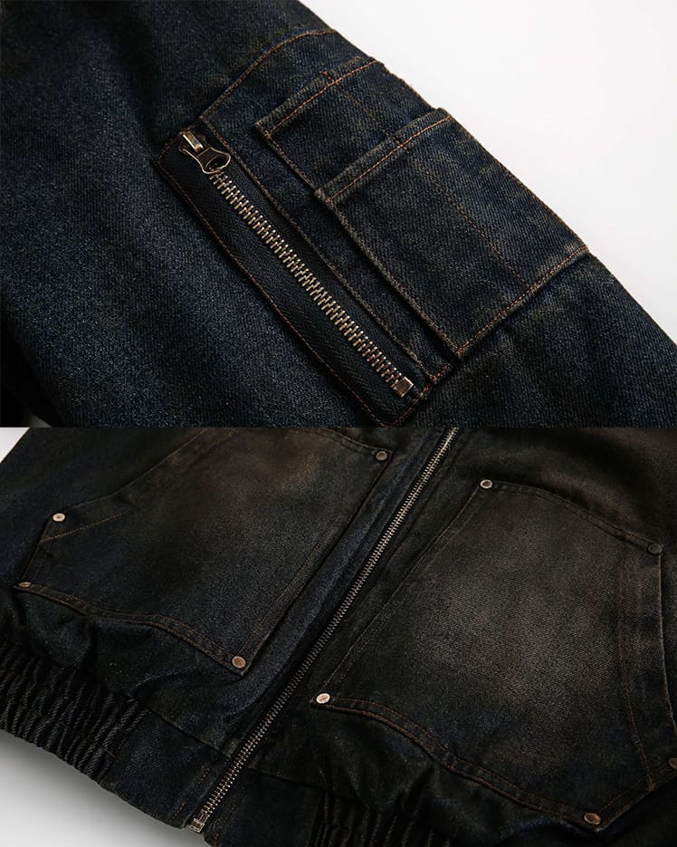 Vintage Distressed Hooded Jacket