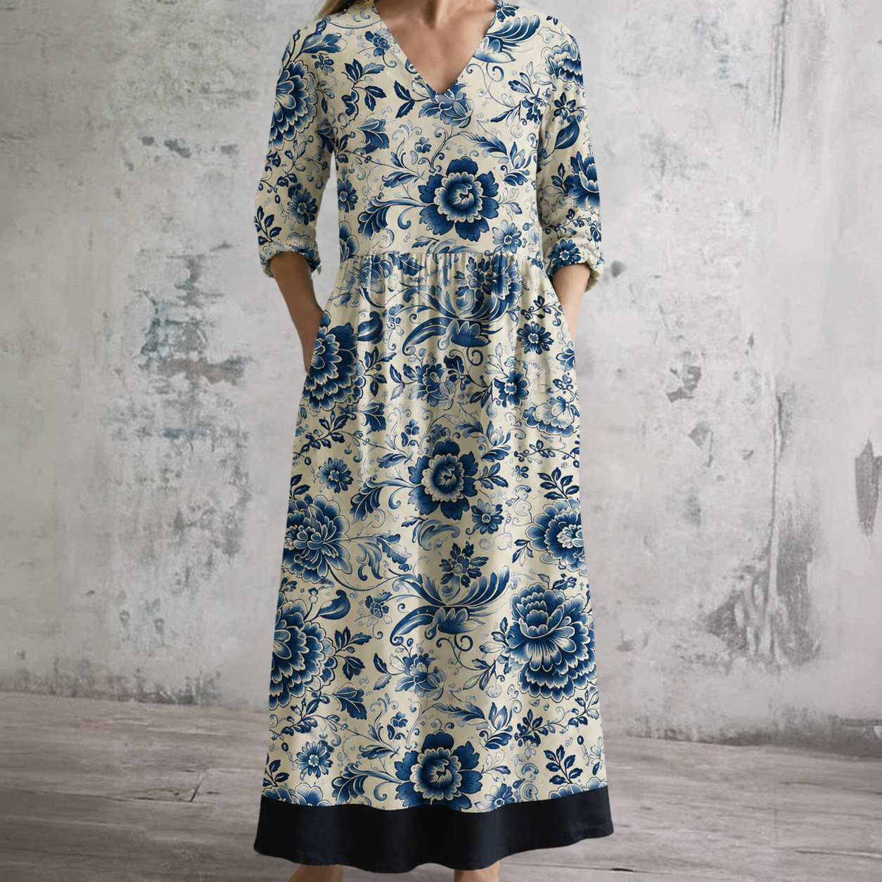 Elegant Dress with Mia Print
