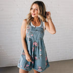 Vintage Floral Printed Denim Jumpsuit🌸