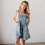Vintage Floral Printed Denim Jumpsuit🌸