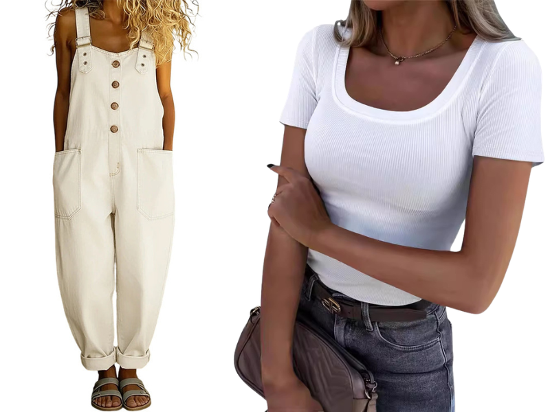 ✨ Easy Everyday Comfort | Women's Relaxed-Fit Denim Overalls with Deep Pockets