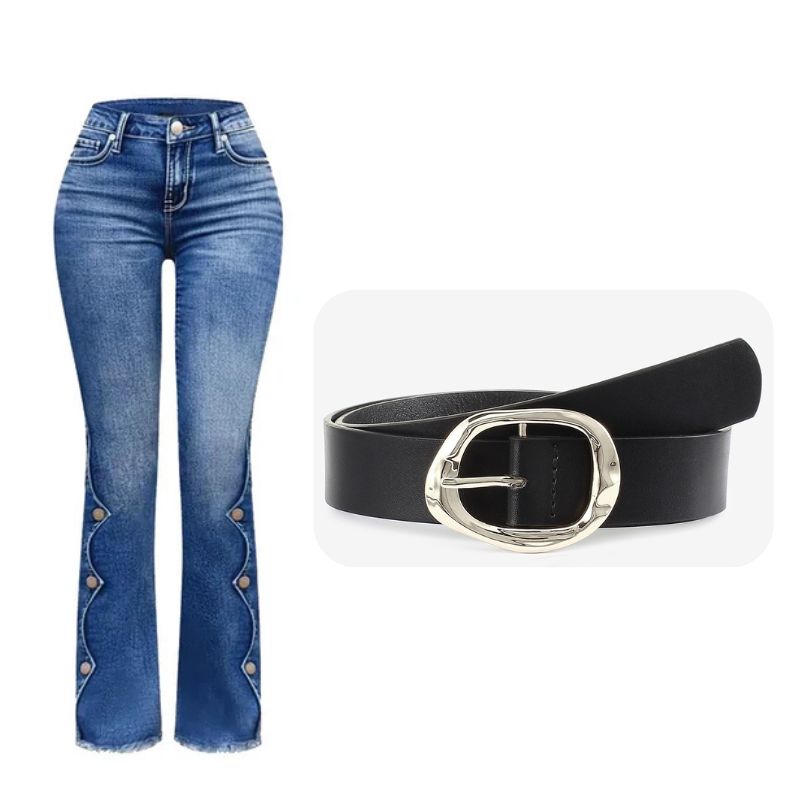 Women’s High-Waisted Washed Flare Jeans