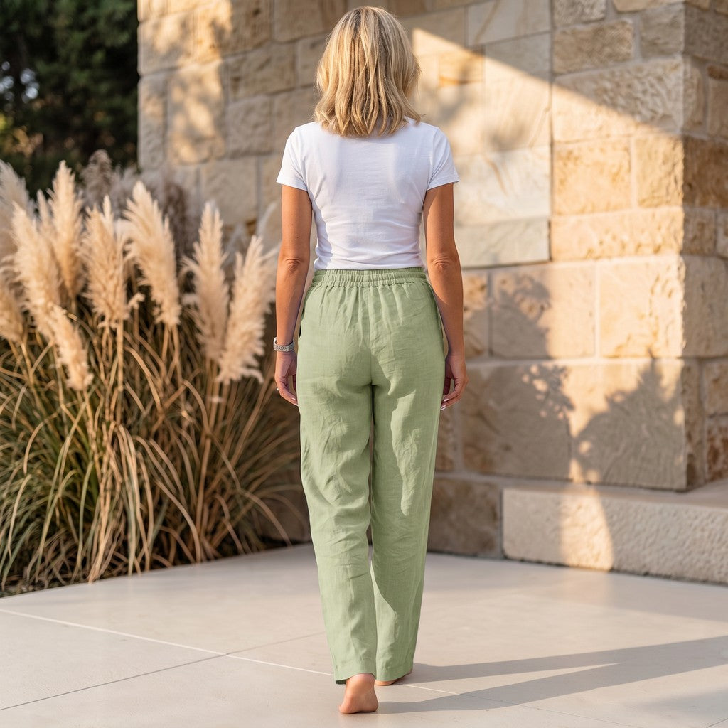 Verona Elastic Stretch Linen Pants