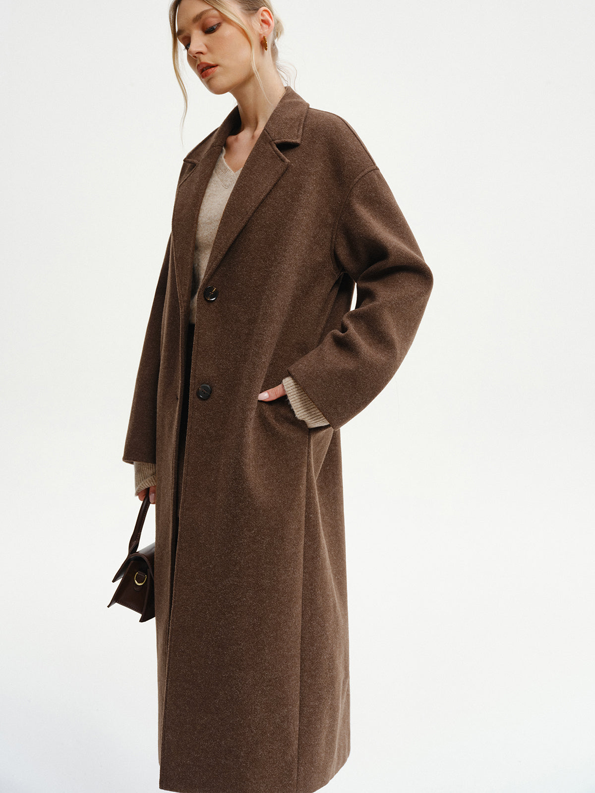 Oversized Tweed Long Coat