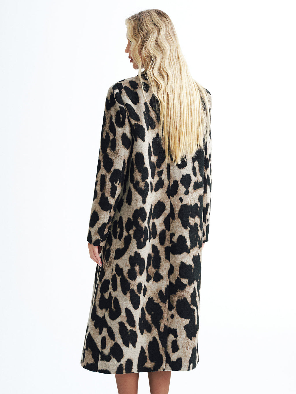 Upgraded | Leopard Print Wool-Blend Double-Breasted Coat