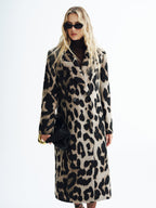 Upgraded | Leopard Print Wool-Blend Double-Breasted Coat