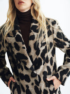 Upgraded | Leopard Print Wool-Blend Double-Breasted Coat