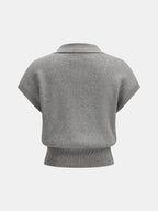 Metal Button Knit Two Piece Skirt Set