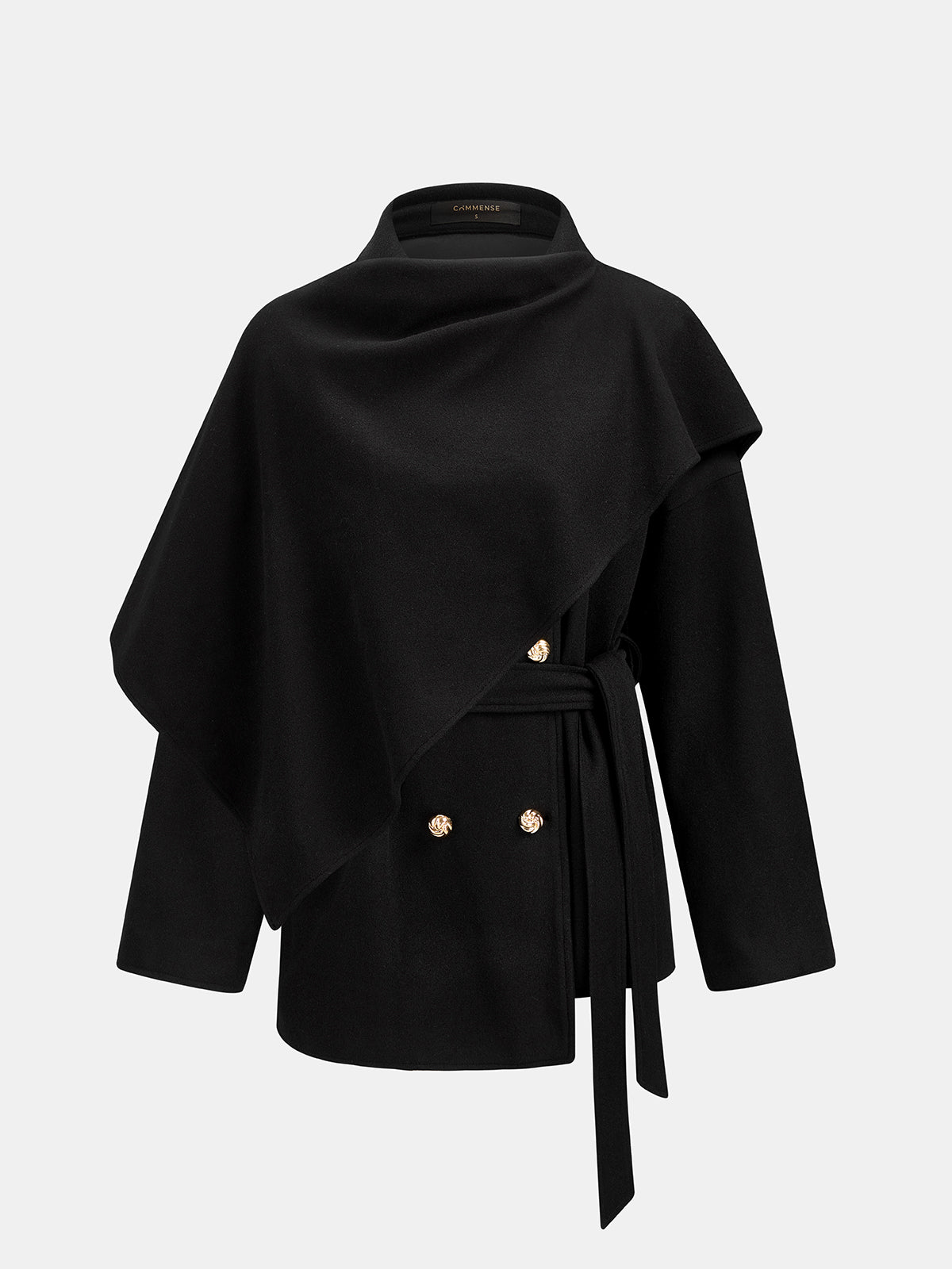 2-Way Belted Double-Breasted Wool-Touch Coat
