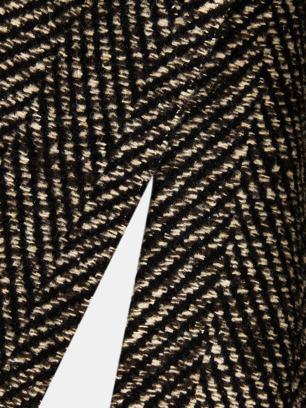 Tailored Herringbone Belted Long Coat