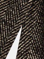 Tailored Herringbone Belted Long Coat