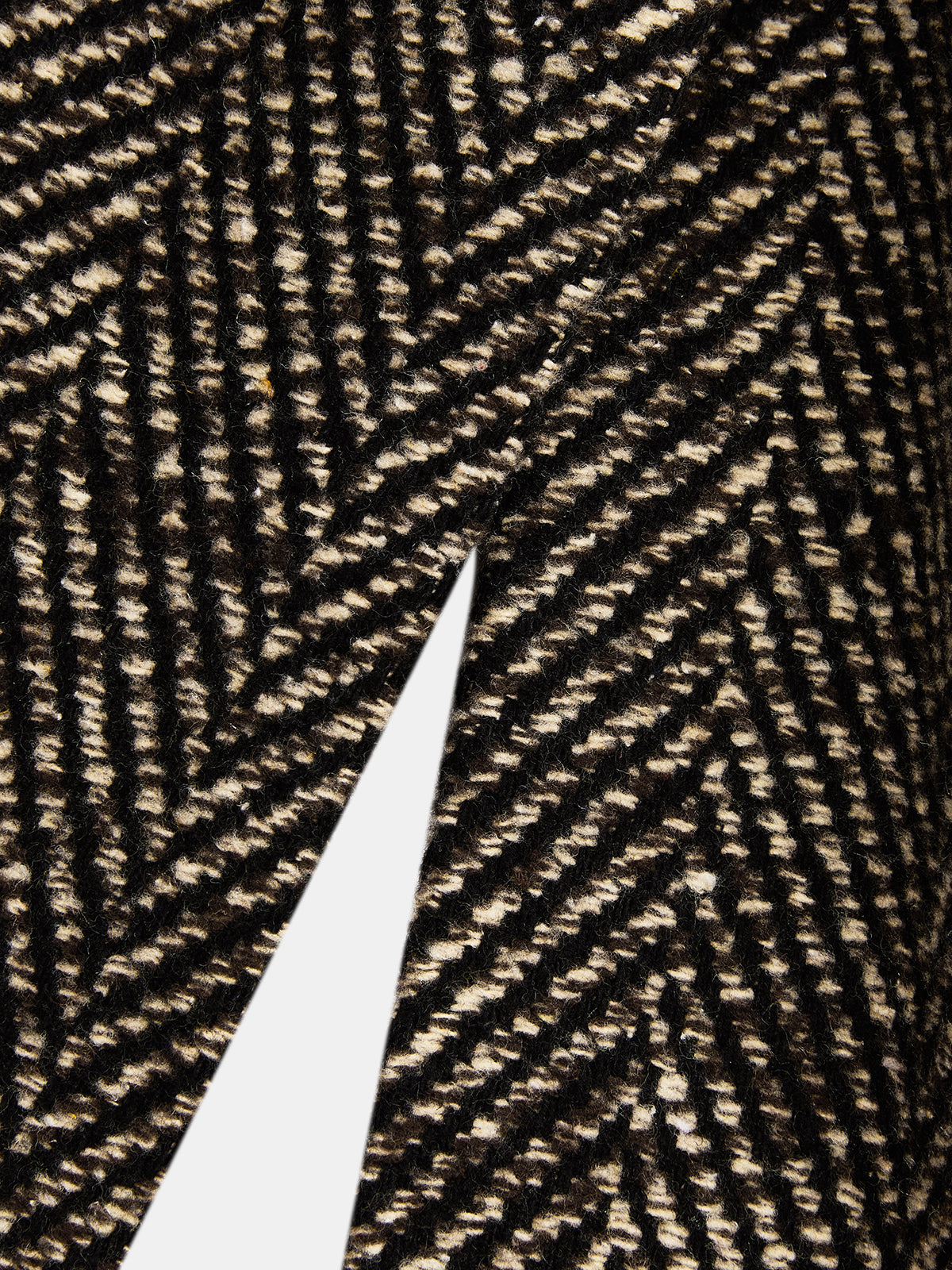 Tailored Herringbone Belted Long Coat