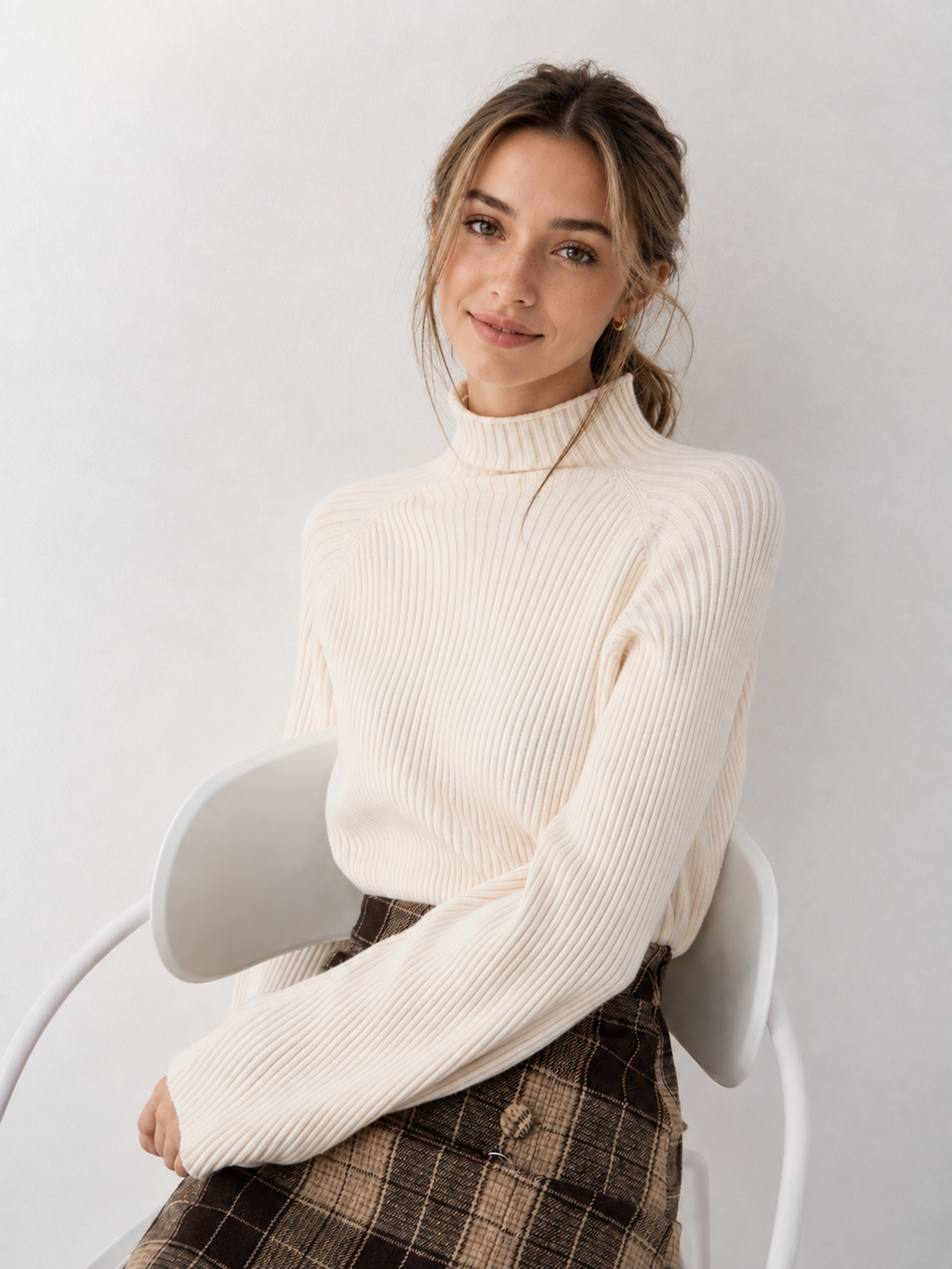 Minimalist Plain Ribbed Sweater