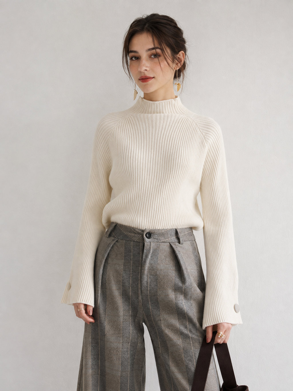 Minimalist Plain Ribbed Sweater