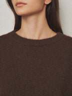 Drop Shoulder Loose Wool Blend Fuzzy Sweater