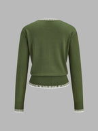 Contrast Trim Knit Sweater