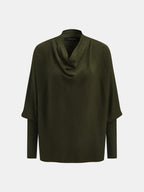 Cowl Neck Draped Knit Two‑Piece Set