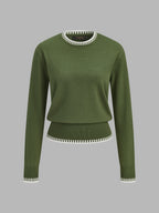 Contrast Trim Knit Sweater