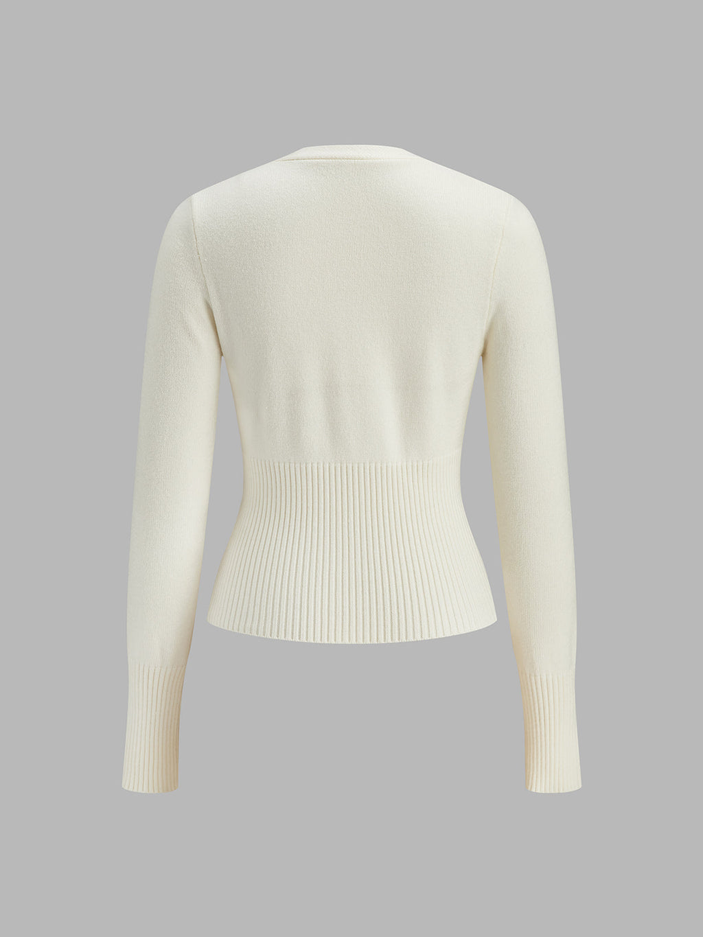 Lace Trim V-Neck Knit Sweater