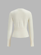 Lace Trim V-Neck Knit Sweater