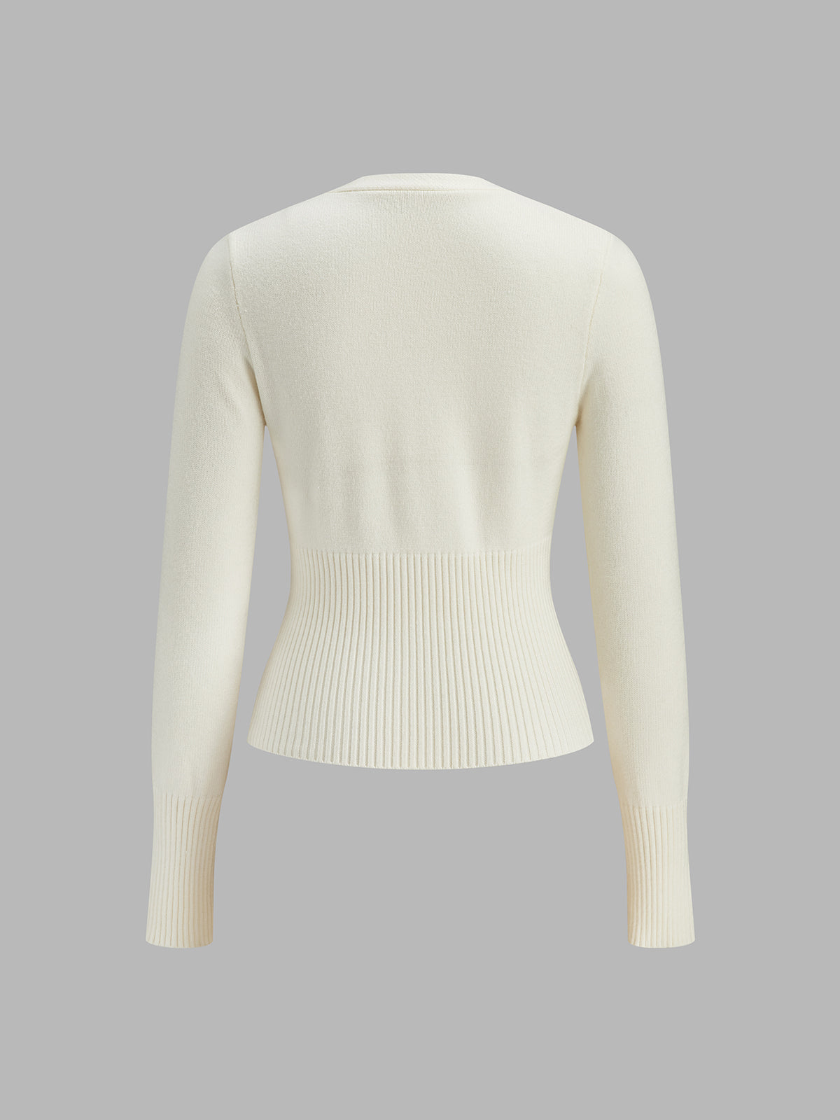 Lace Trim V-Neck Knit Sweater