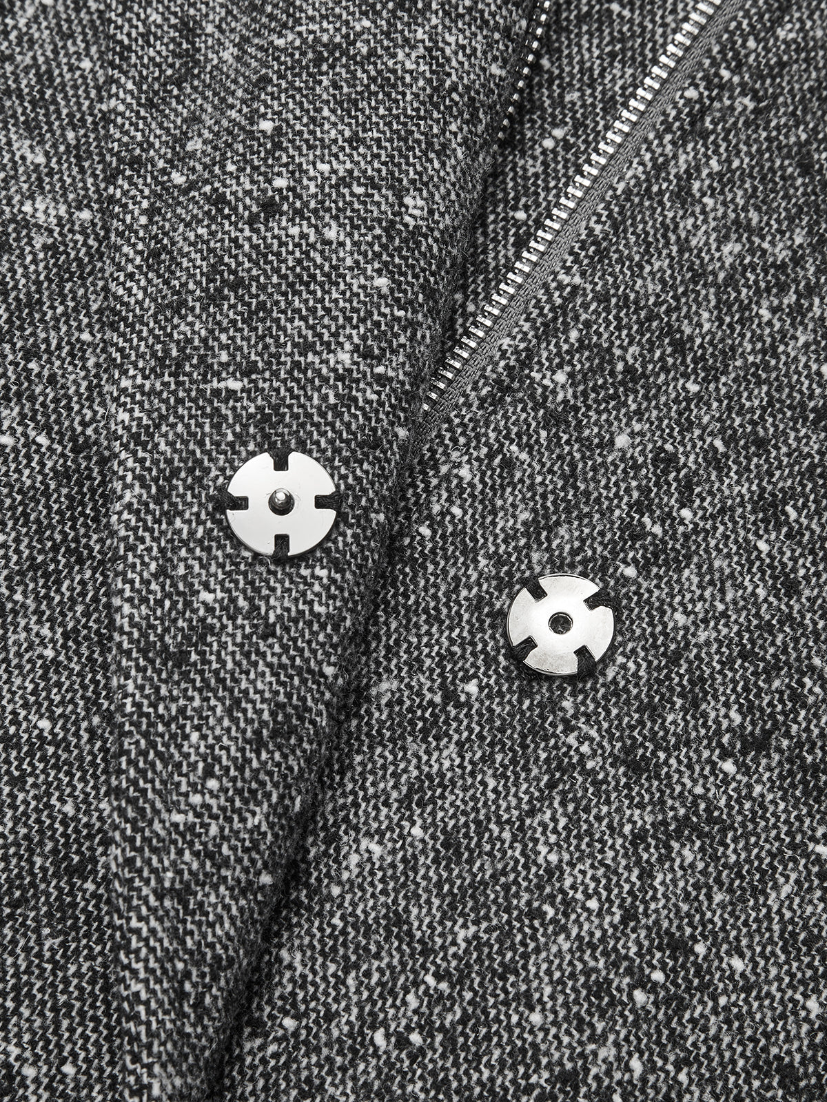 Belted Speckled Tweed Coat