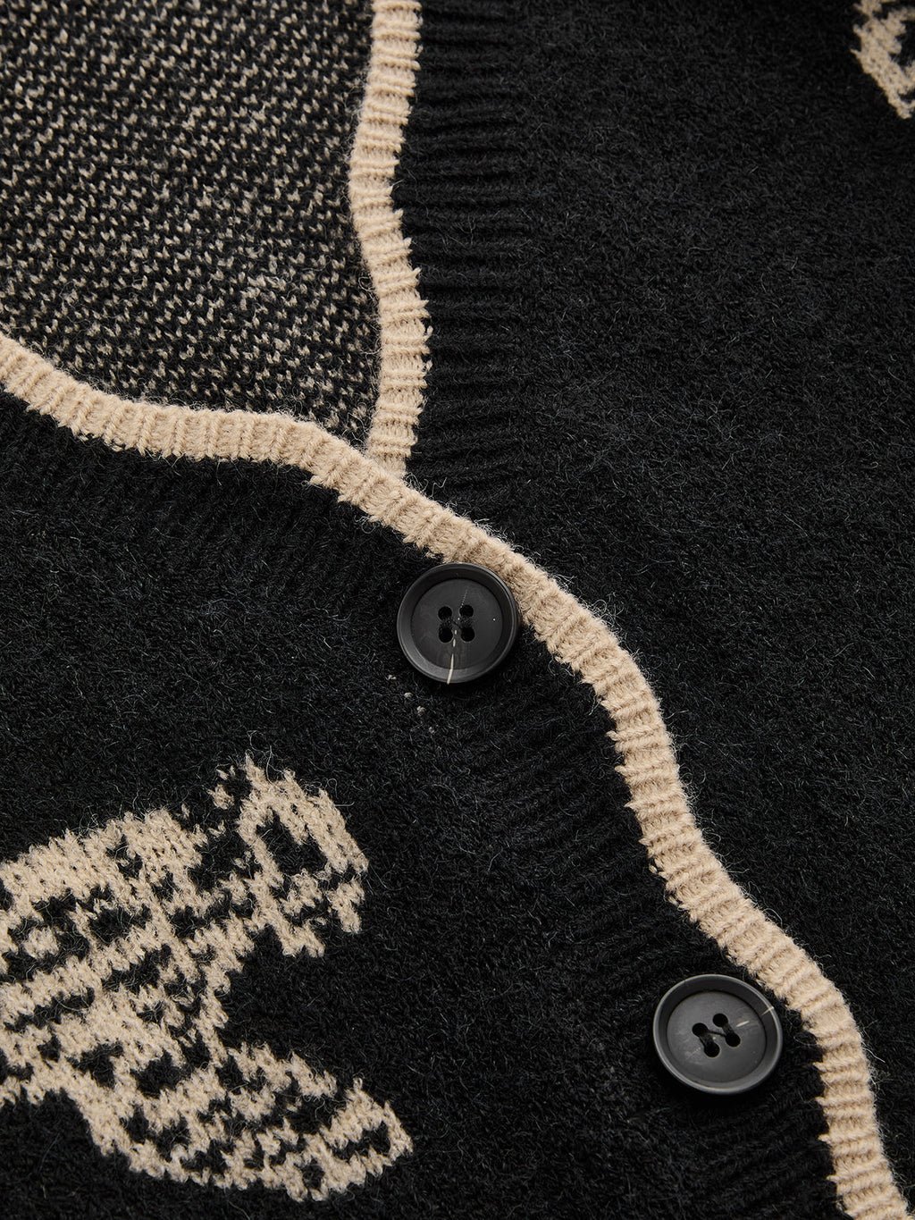 Leopard Jacquard V Neck Knit Cardigan