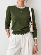 Contrast Trim Knit Sweater