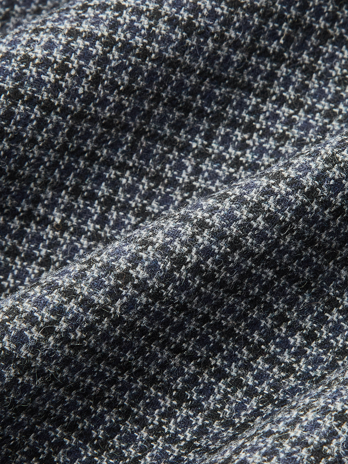 Corduroy Collar Houndstooth Wool Blend Jacket