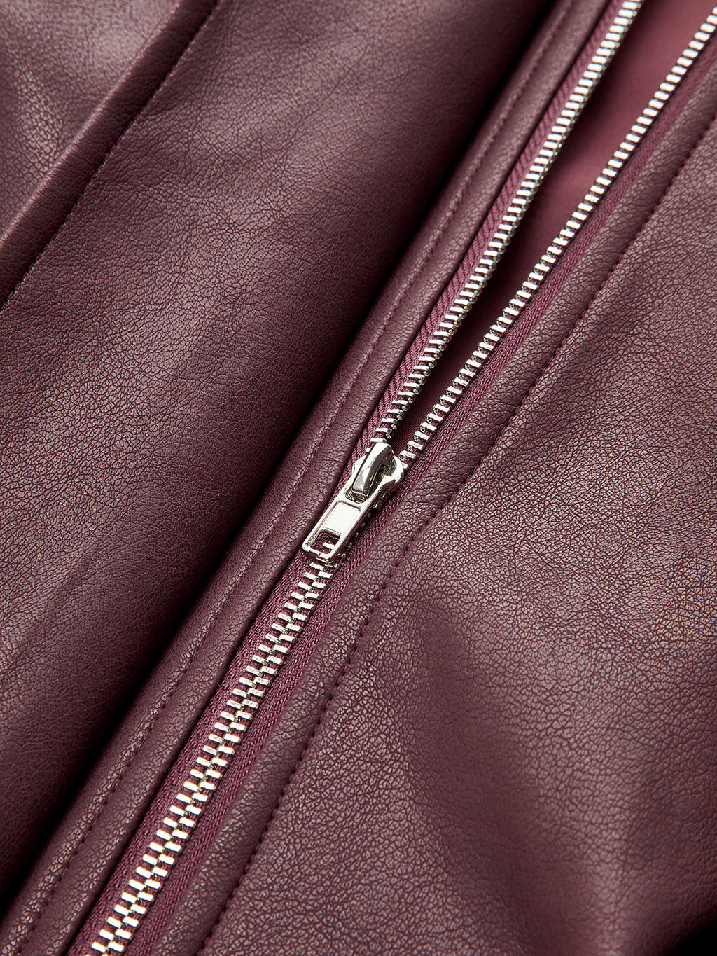 Drawstring Waist Faux Leather Jacket