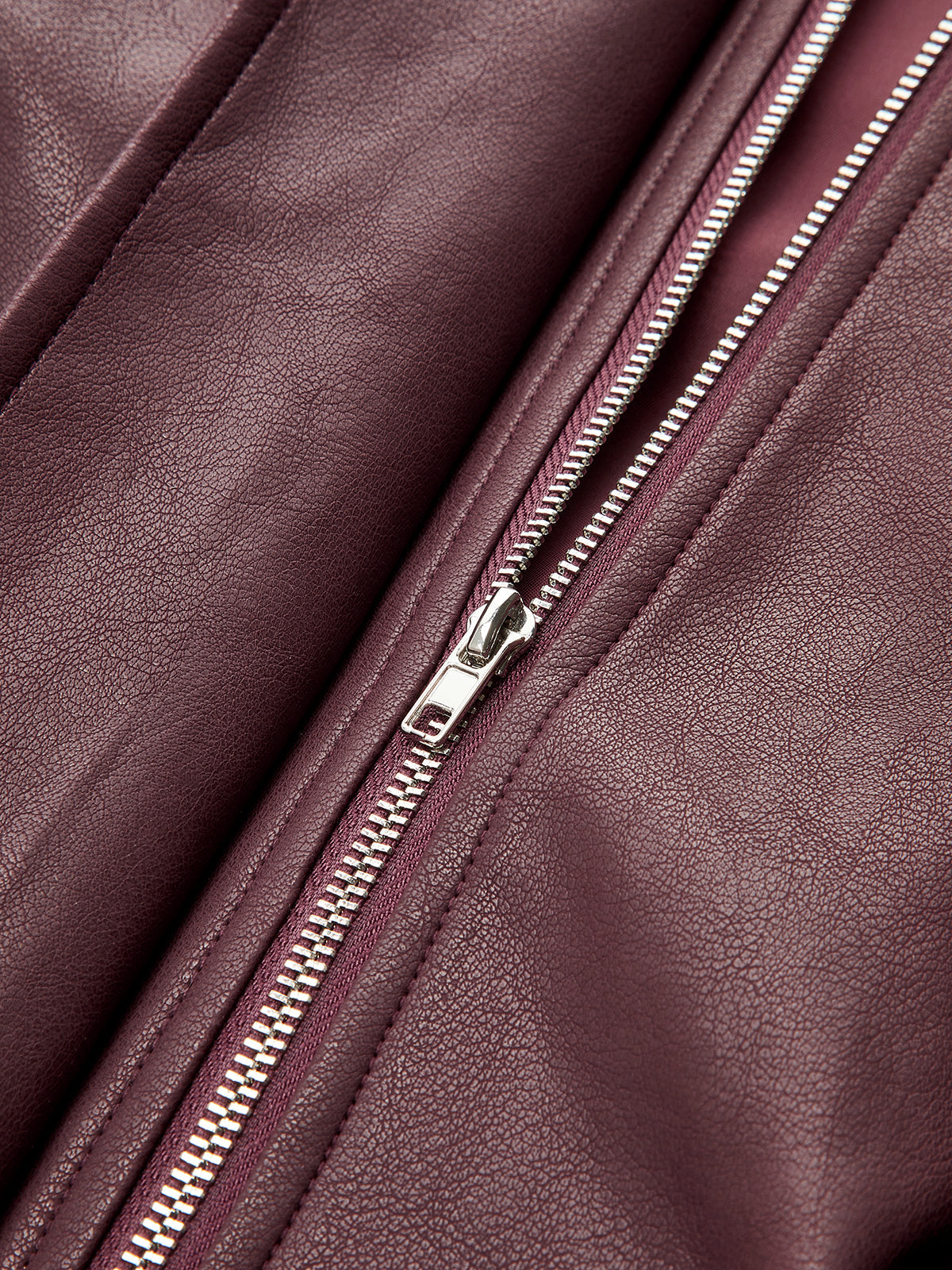 Drawstring Waist Faux Leather Jacket