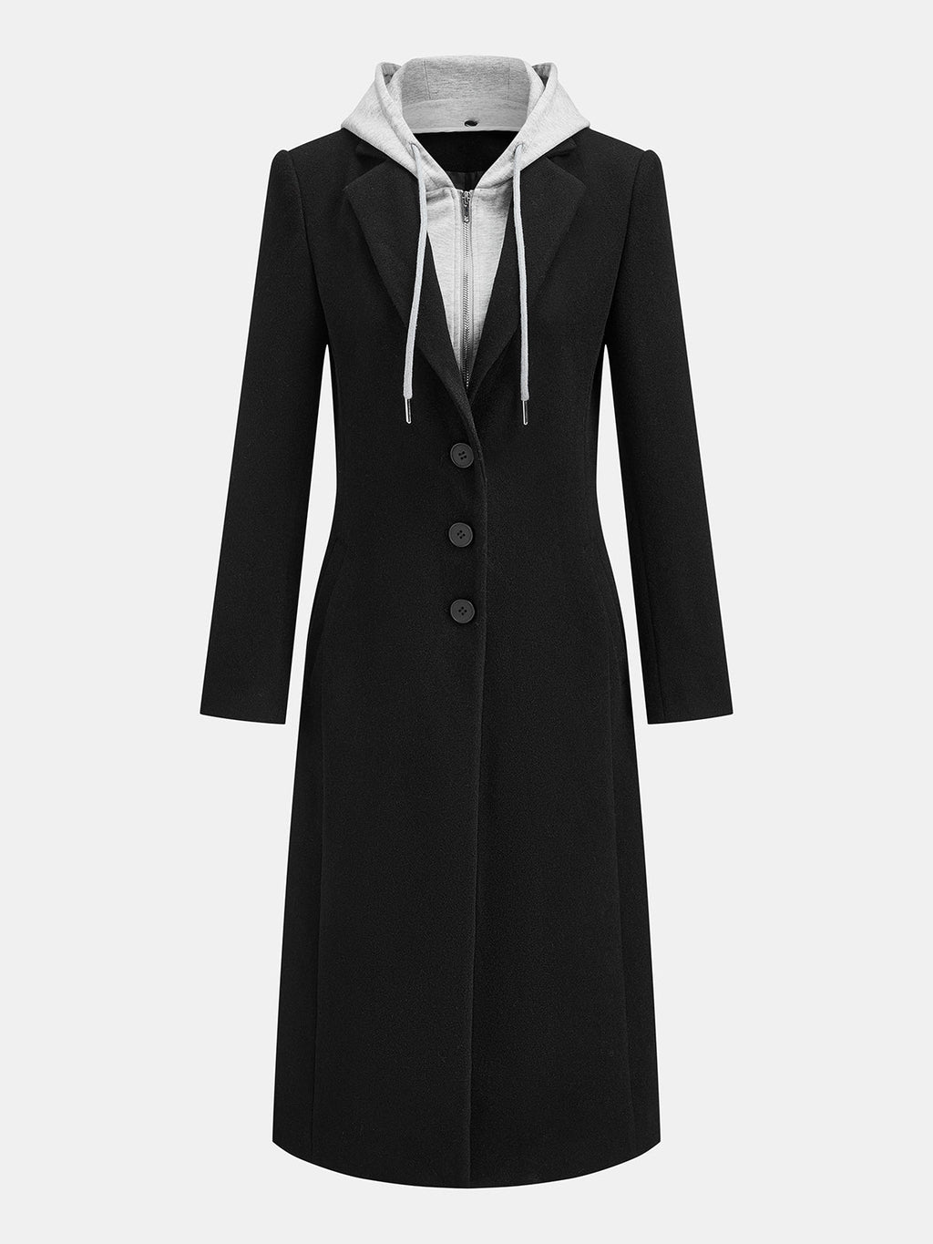 Detachable Hood Midi Long Coat