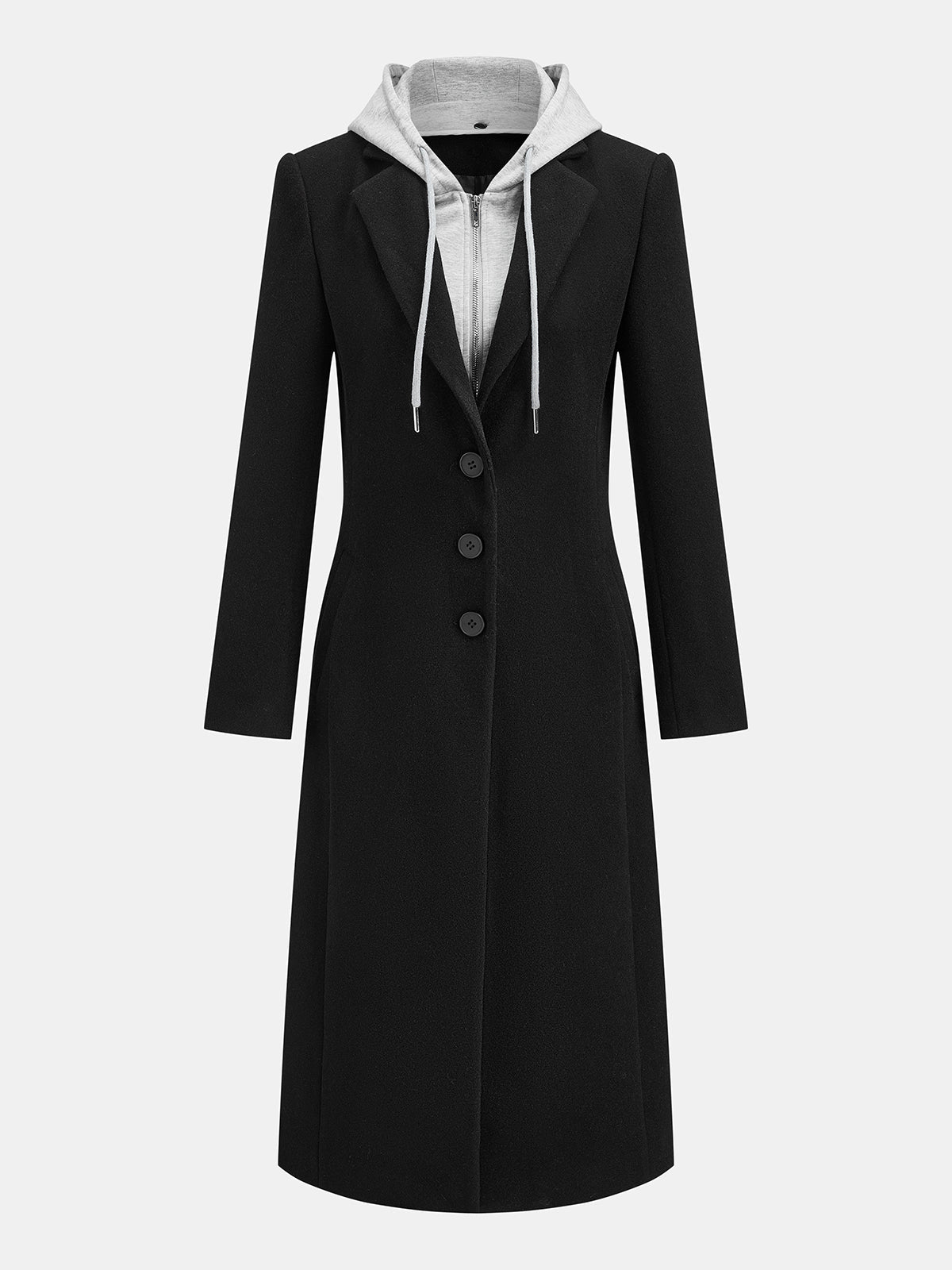 Detachable Hood Midi Long Coat