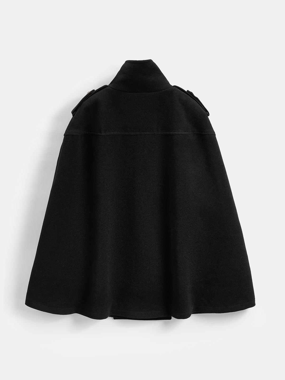 Double Breasted Wool Blend Cape Coat