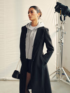 Detachable Hood Midi Long Coat
