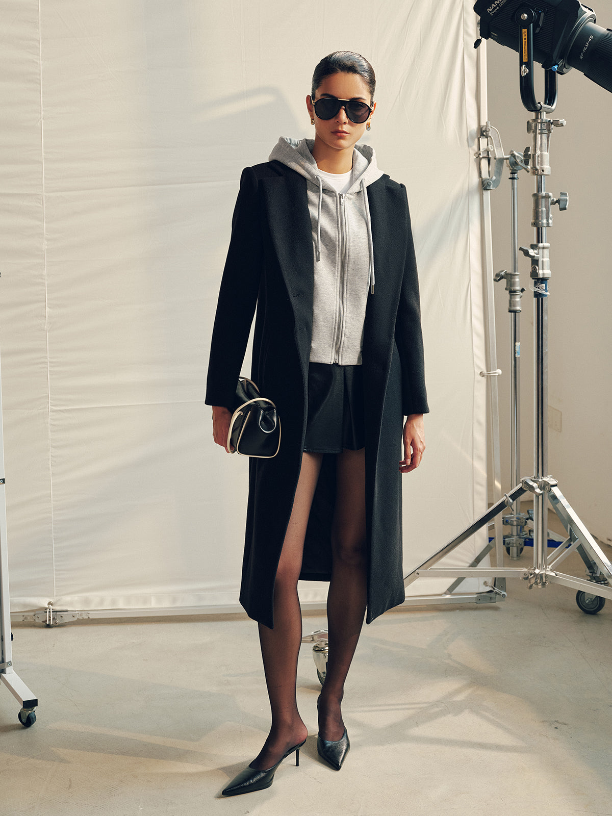 Detachable Hood Midi Long Coat
