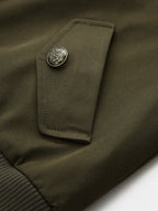Corduroy Collar Zip Front Bomber Jacket