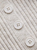 Scallop Trim Button Waist Wool Blend Sweater
