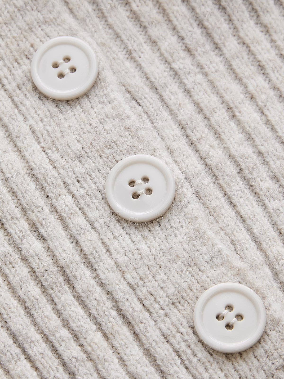 Scallop Trim Button Waist Wool Blend Sweater