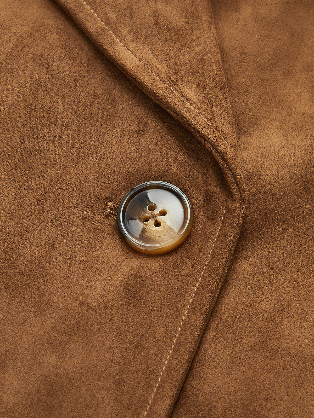 Belted Faux Suede Double‑Breasted Trench Coat