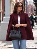 Metal Detail Cotton Blend Cloak