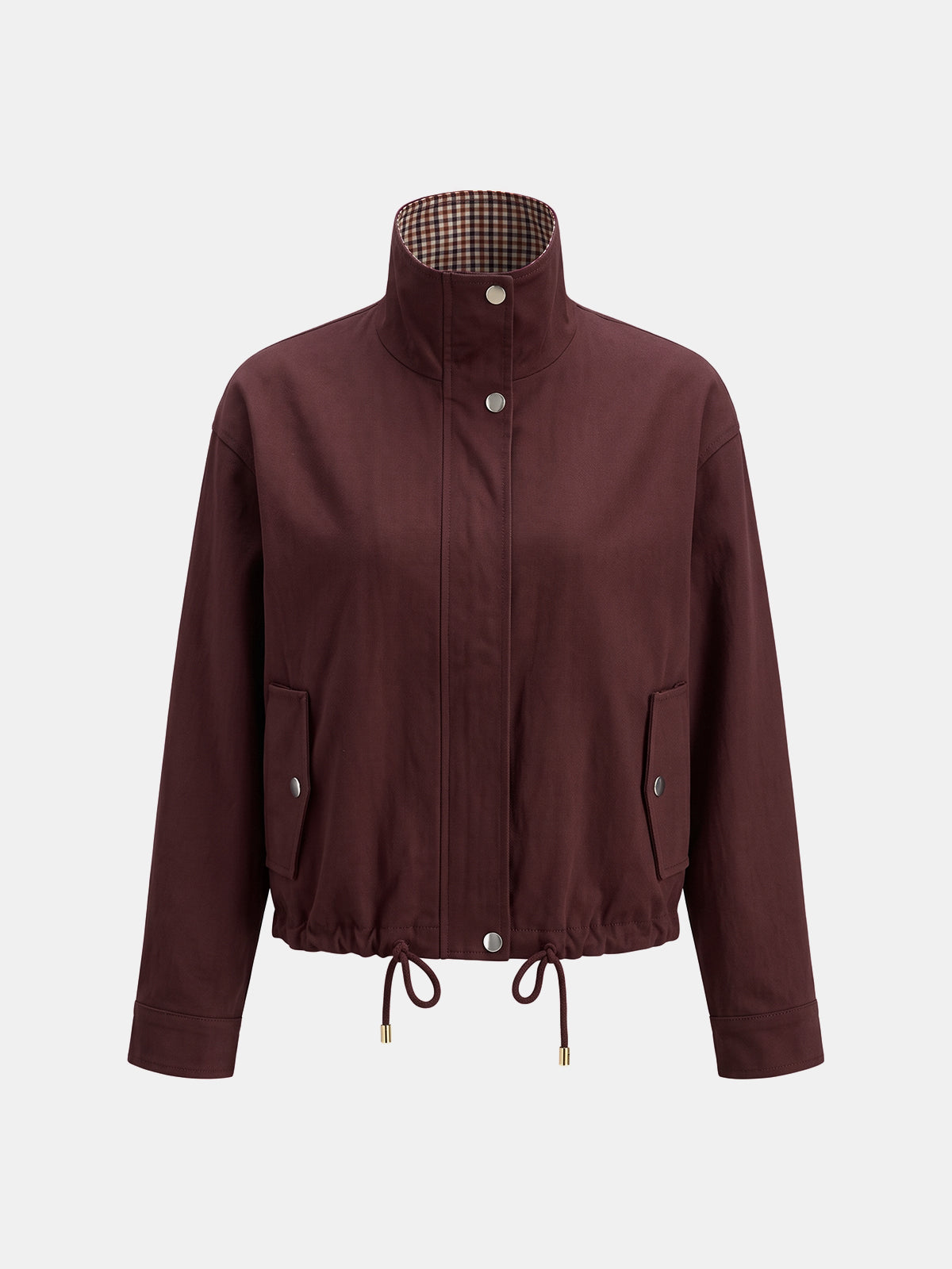 Reversible Drawstring Waist Check Jacket