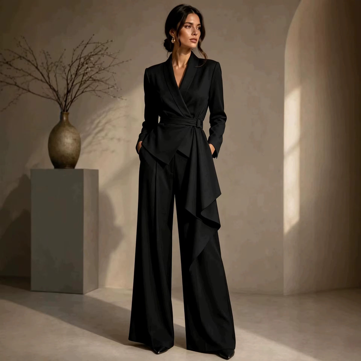 Amara | Elegant Wrap Two-Piece Set