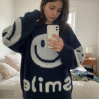 Oversized Fuzzy Smile Sweater