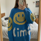 Oversized Fuzzy Smile Sweater
