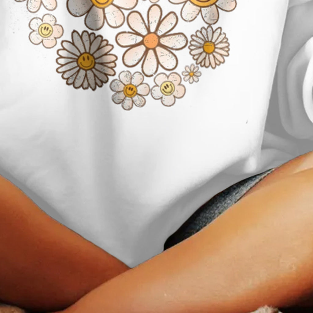 Retro Style Flower Graphic Sweatshirts