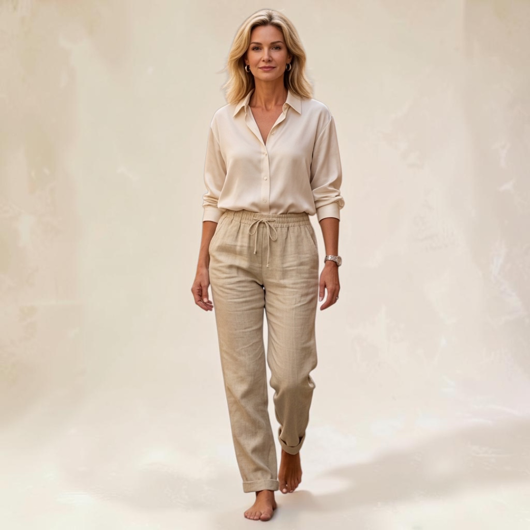 Verona Elastic Stretch Linen Pants